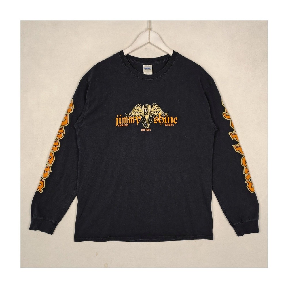 Gildan Jimmy Shine Choppers Hot Rods Long Sleeve Graphic T-Shirt Black Large